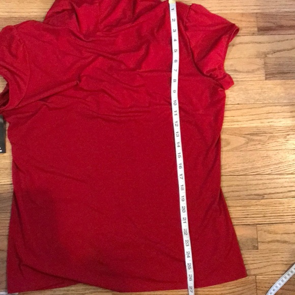 🆕 Red Shawl Collar Stretch V Neck Blouse Plus 3X - Picture 6 of 6